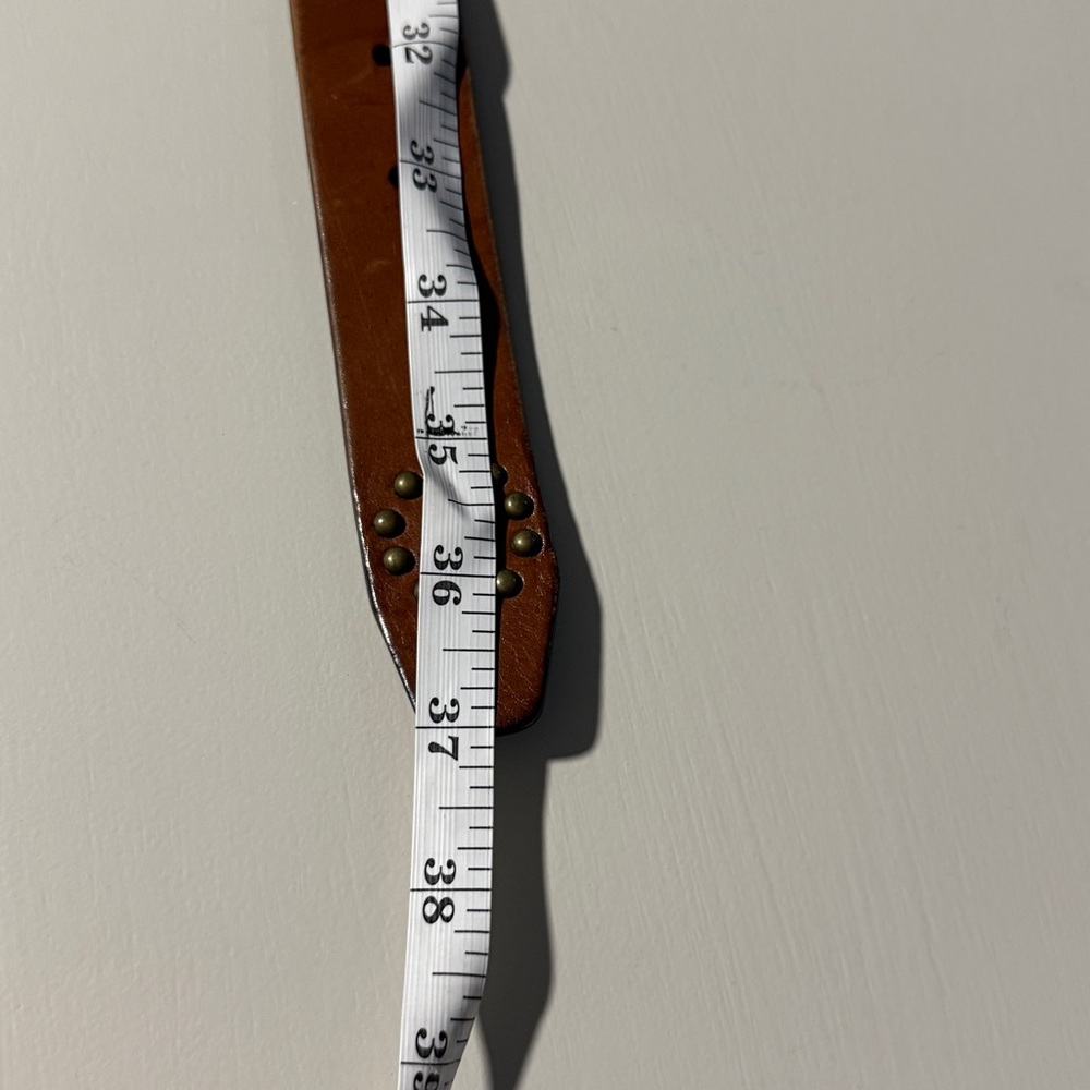 Fossil Womens Brown Leather Studded Turquoise Western Belt BT2404 Medium - Picture 11 of 11